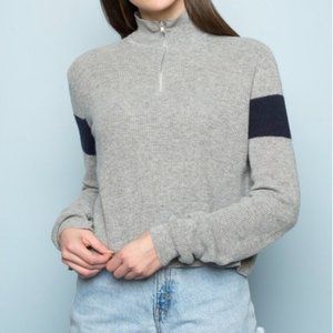 BRANDY MELVILLE Casey Knit Quarter Zip Sweater OS